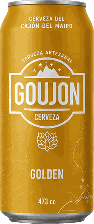 Lata de cerveza Goujon Golden Ale 473 cc