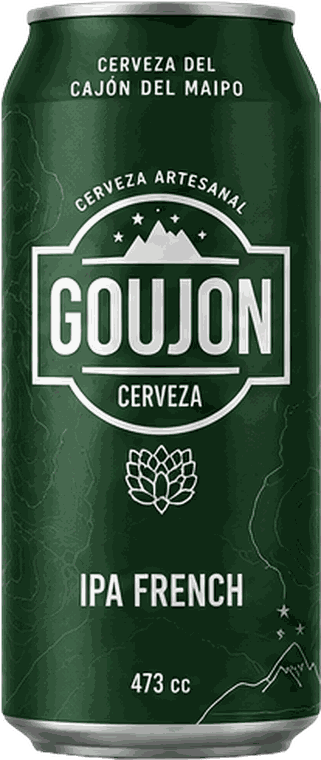 Lata de cerveza Goujon IPA French 473 cc