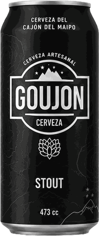 Lata de cerveza Goujon Stout 473 cc